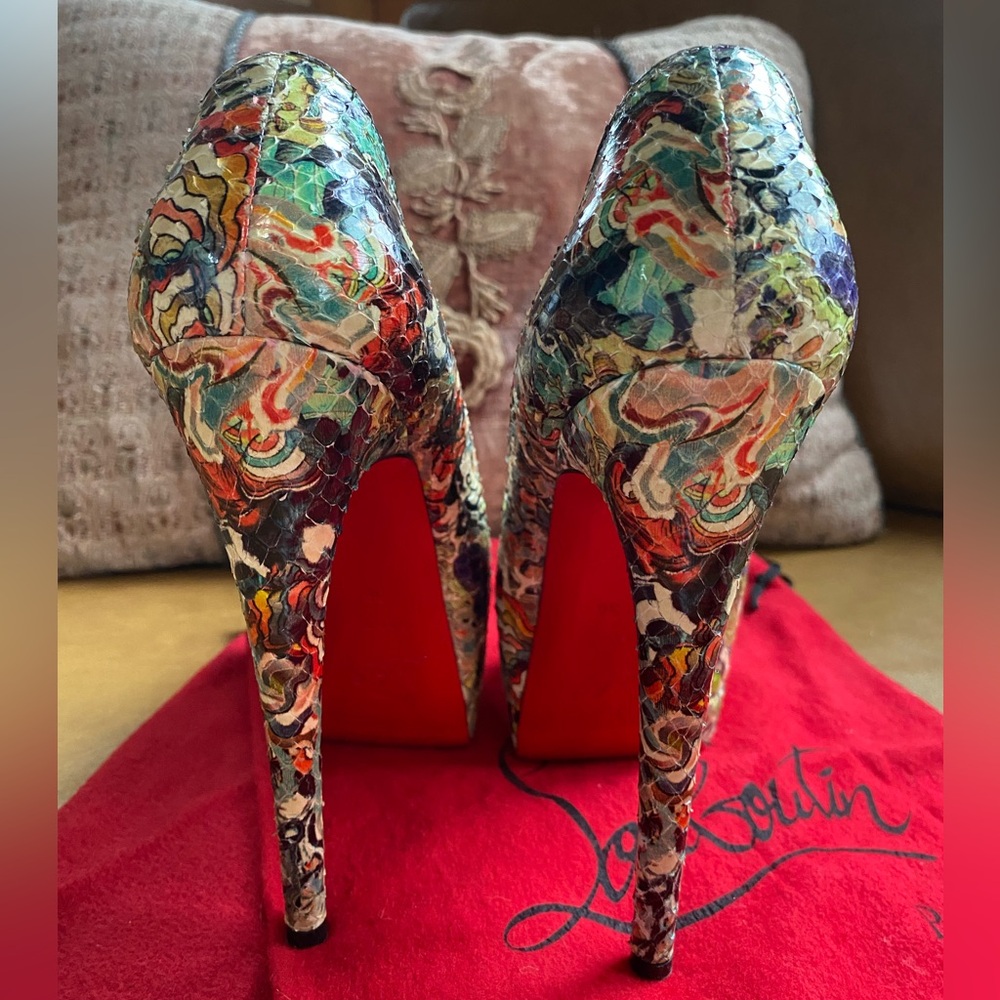 Christian Louboutin Python Artistic Multicolor La… - image 6